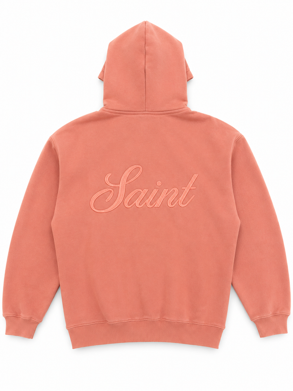 Saint Heavyweight Brushed Zip-Up Salmon
