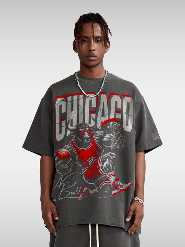 Bulls Chicago Basketball Tee Dark Gray