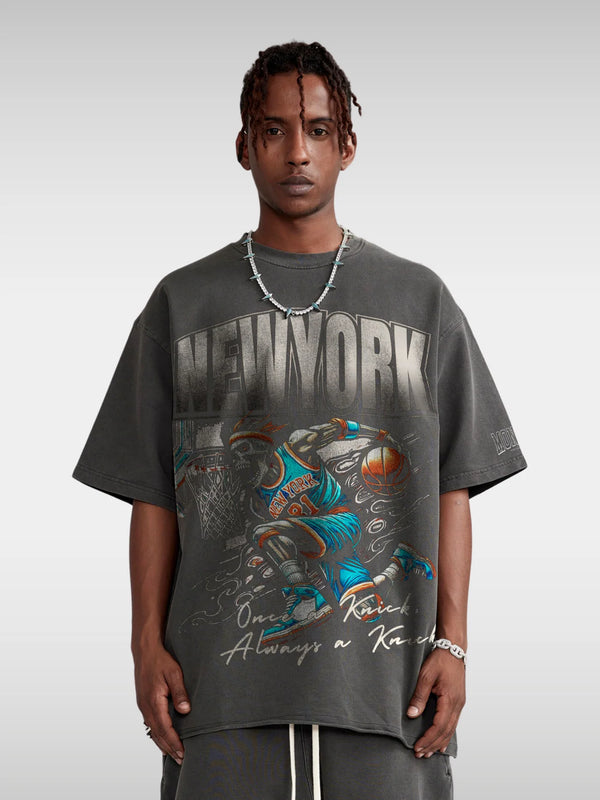 New-York Basketball Tee Dark Gray