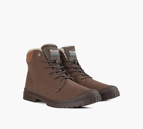 Palladium Unisex SP20 Cuff Leather Waterproof Warm Lined Boot Dark Cocoa