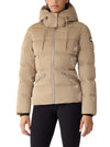 Madalyn-GLO High Gloss Down Jacket Removable Hood Camel