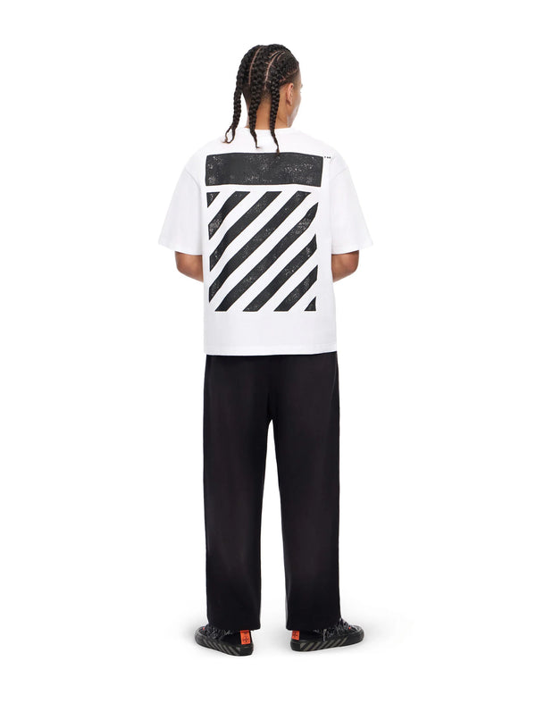 L/AB Off White Diagonal Washed Joggers Black