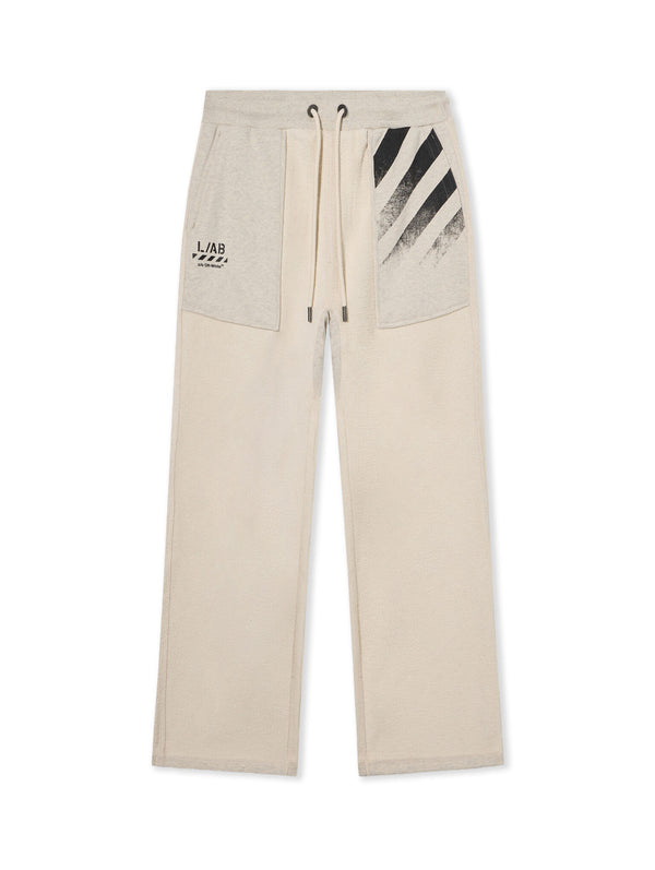 L/AB Off White Reverse Open Hem Sweatpants Oatmeal Heather