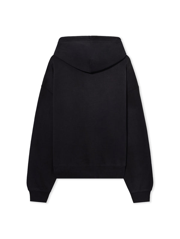 L/AB Off White Diagonal Washed Hoodie Black