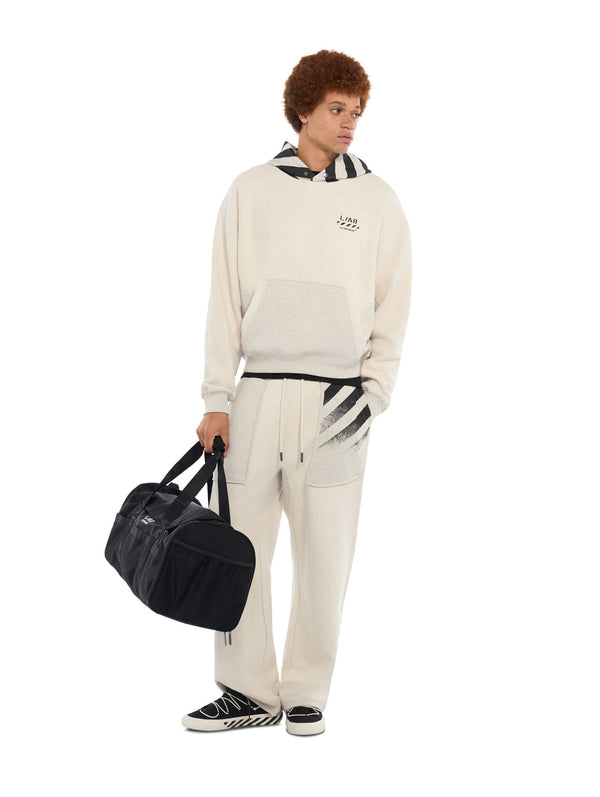 L/AB Off White Reverse Pullover Hoodie Oatmeal Heather