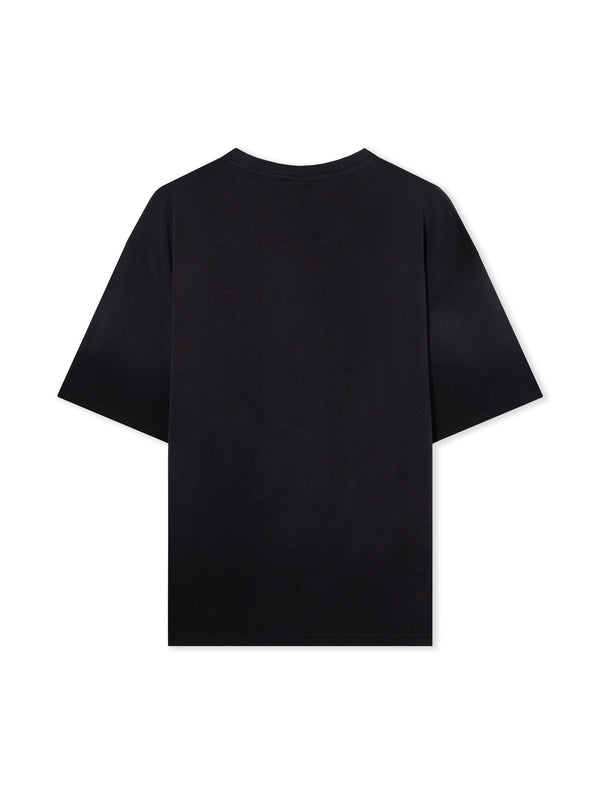 L/AB Off White Diagonal Washed T-Shirt Black