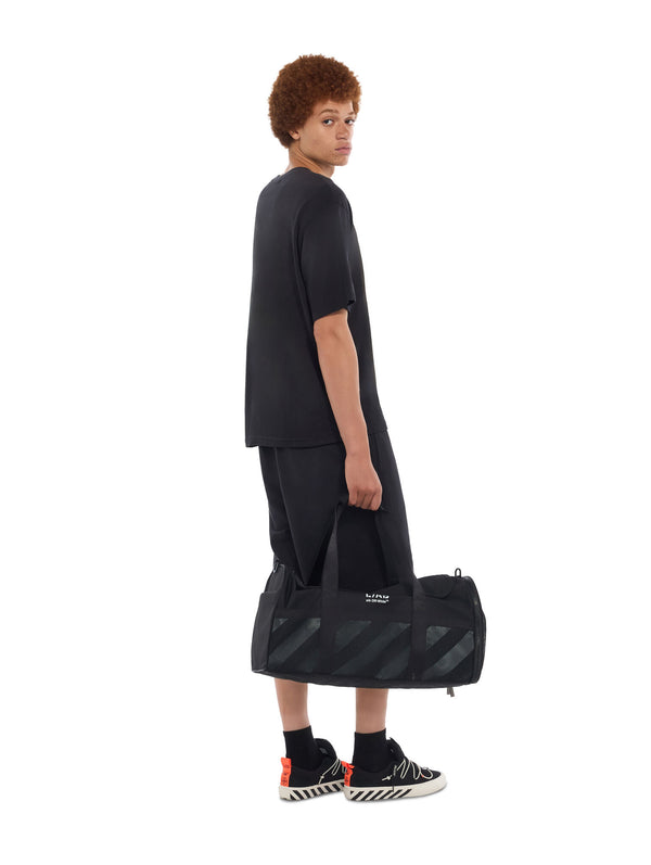 L/AB Off White Diagonal Washed T-Shirt Black