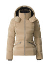 Madalyn-GLO High Gloss Down Jacket Removable Hood Camel