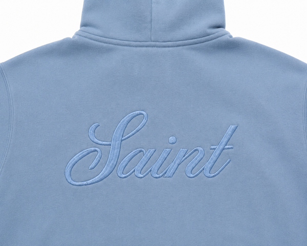 Saint Heavyweight Brushed Zip-Up Light Blue
