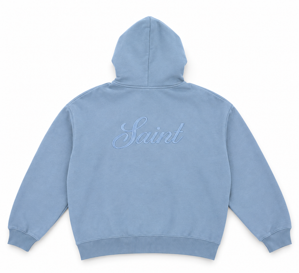 Saint Heavyweight Brushed Zip-Up Light Blue