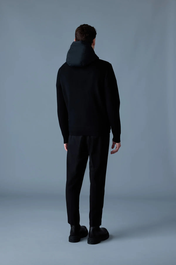 Andrew-Z Mixed Media Light Down Jacket Black