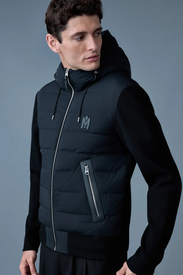 Andrew-Z Mixed Media Light Down Jacket Black