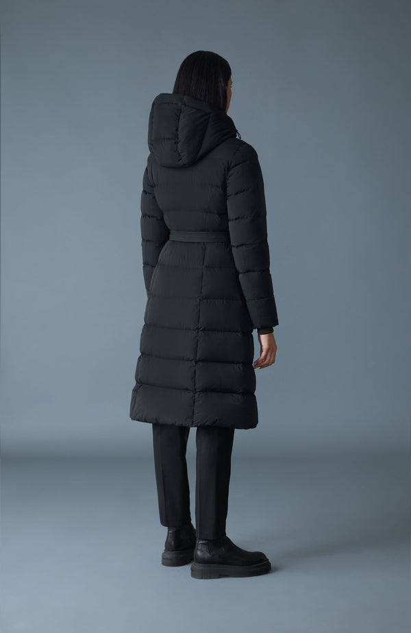 Coralia-CITY Recycled Down Coat Storm Visor and Belt