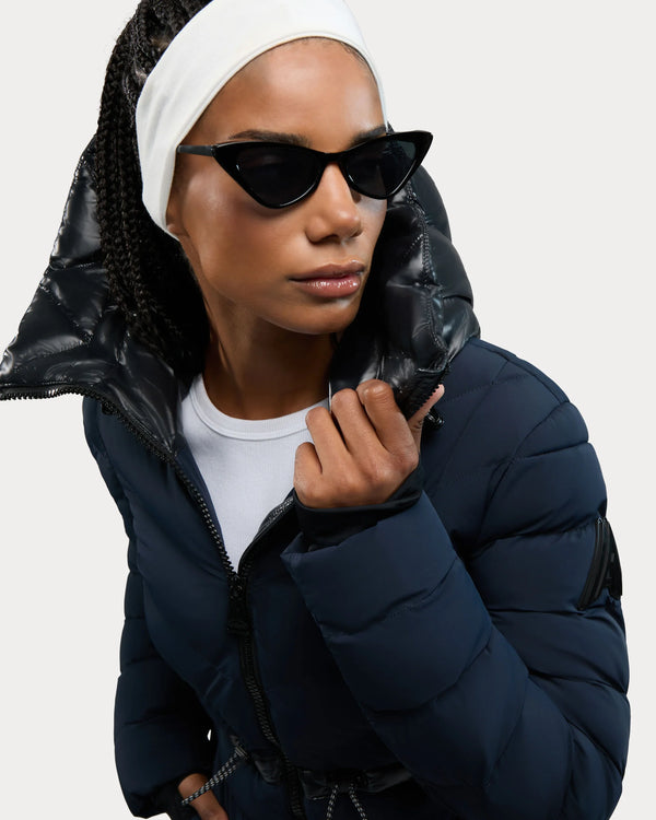 Everlong Lightweight Herringbone Quilted Puffer Jacket Midnight Blue