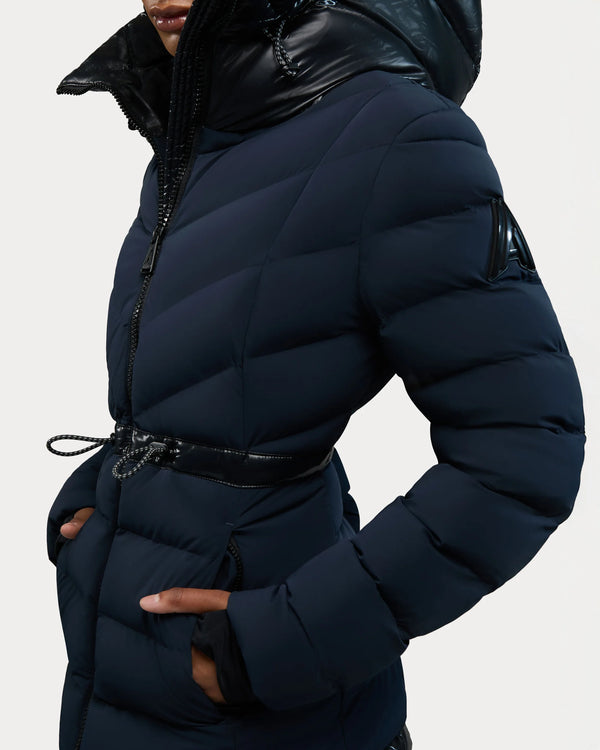 Everlong Lightweight Herringbone Quilted Puffer Jacket Midnight Blue