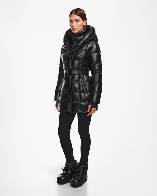 Taylor Quilted Shiny Down Puffer Deep Hood