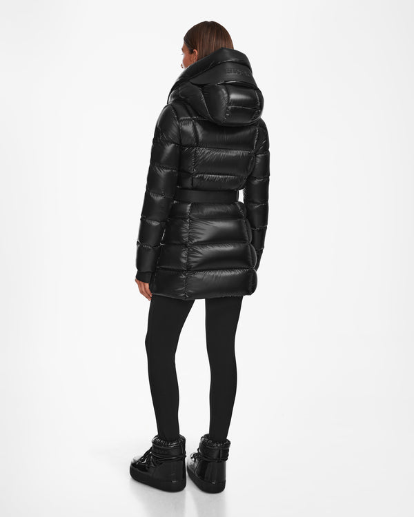 Taylor Quilted Shiny Down Puffer Deep Hood