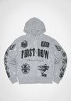 First Row Denim No Limits No Regrets Hoodie Light Grey