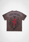 First Row Denim Steel Angels Road Calling Tee Caffe