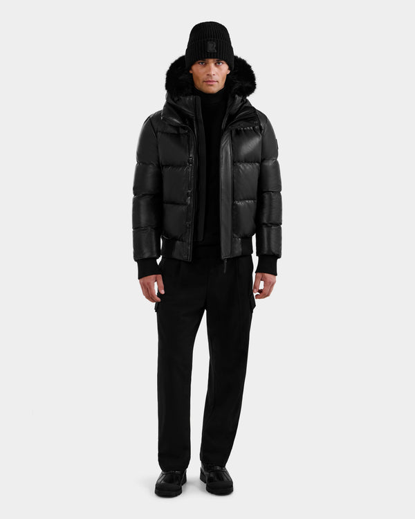 Rudsak Bond X Leather Down Bomber Black