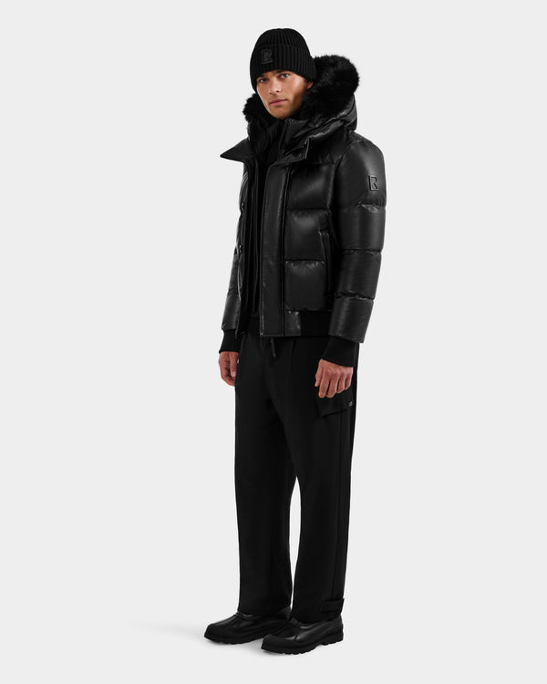Rudsak Bond X Leather Down Bomber Black