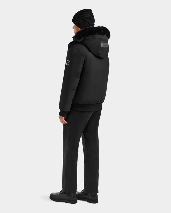 Rudsak Jerome Down Bomber Removable Faux Fur Black