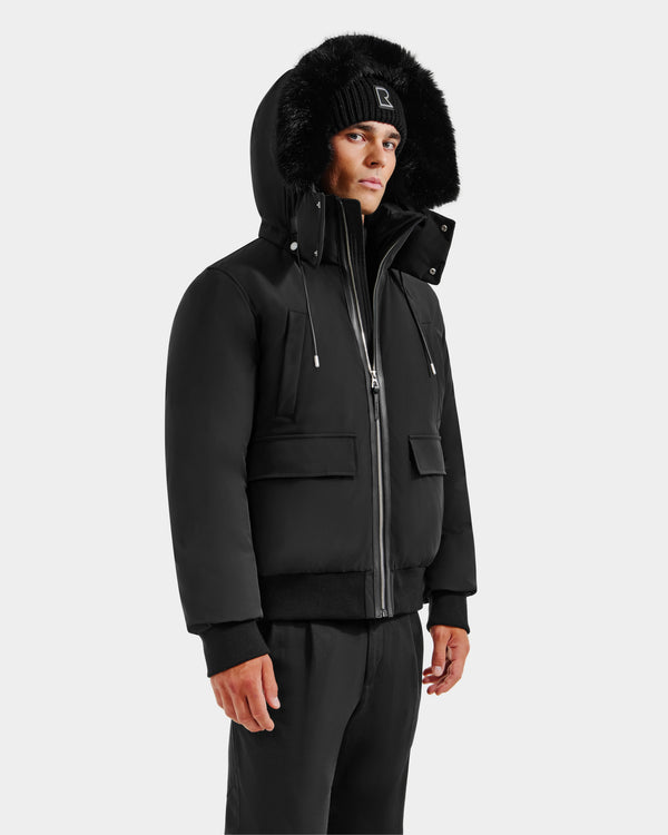Rudsak Jerome Down Bomber Removable Faux Fur Black