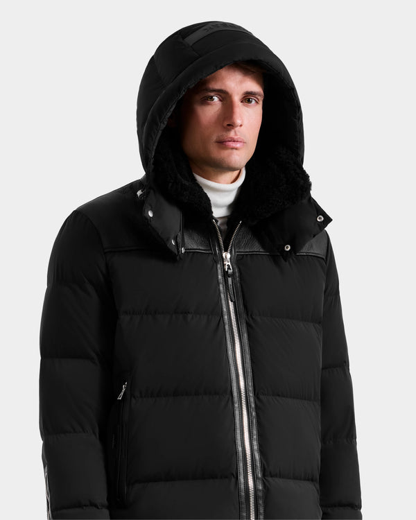 Rudsak Simon Shearling Down Combo Puffer Black