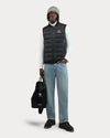 Germain Soft-Brushed Fabric Ribbed Details Vest Black