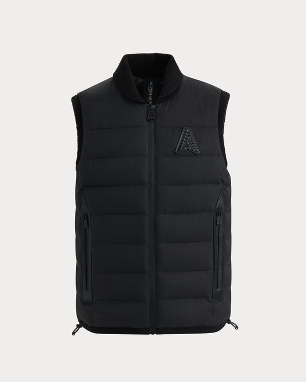Germain Soft-Brushed Fabric Ribbed Details Vest Black