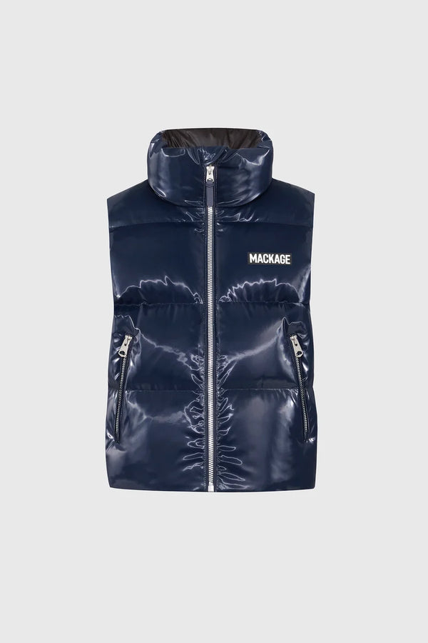 Kane-GLO High Gloss Down Vest Marine Blue
