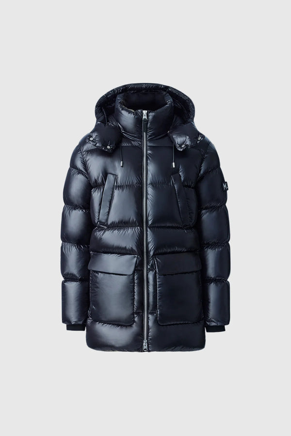 Kendrick Lustrous Light Down Parka Hooded Jacket Black