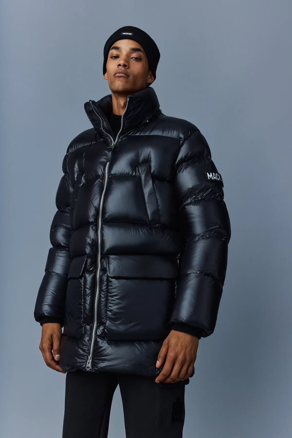 Kendrick Lustrous Light Down Parka Hooded Jacket Black