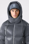 Kent-GLO High Gloss Hooded Down Jacket Carbon