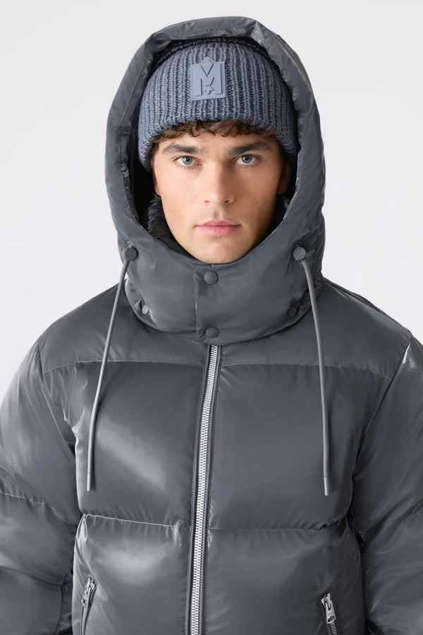 Kent-GLO High Gloss Hooded Down Jacket Carbon