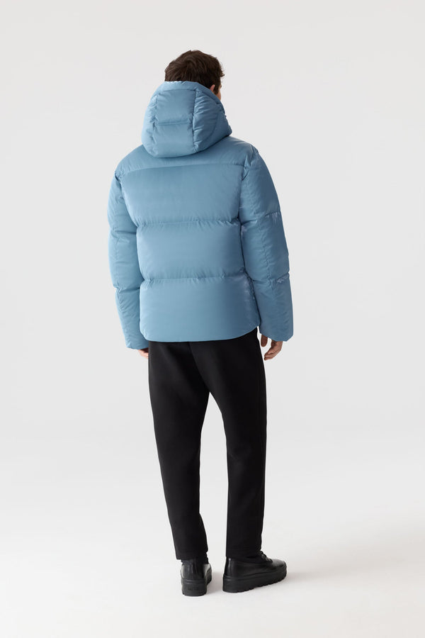 Kent-GLO High Gloss Hooded Down Jacket Provencial Blue