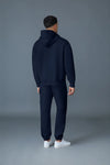 Kolton Double-Face Jersey Logo Hoodie Navy