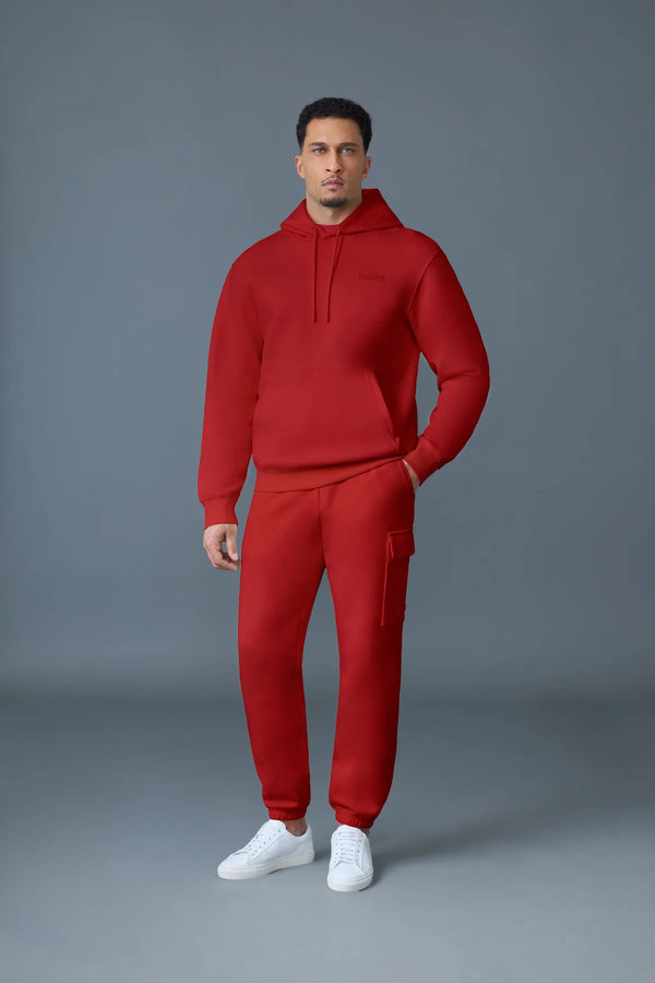 Kolton Double-Face Jersey Logo Hoodie Lava