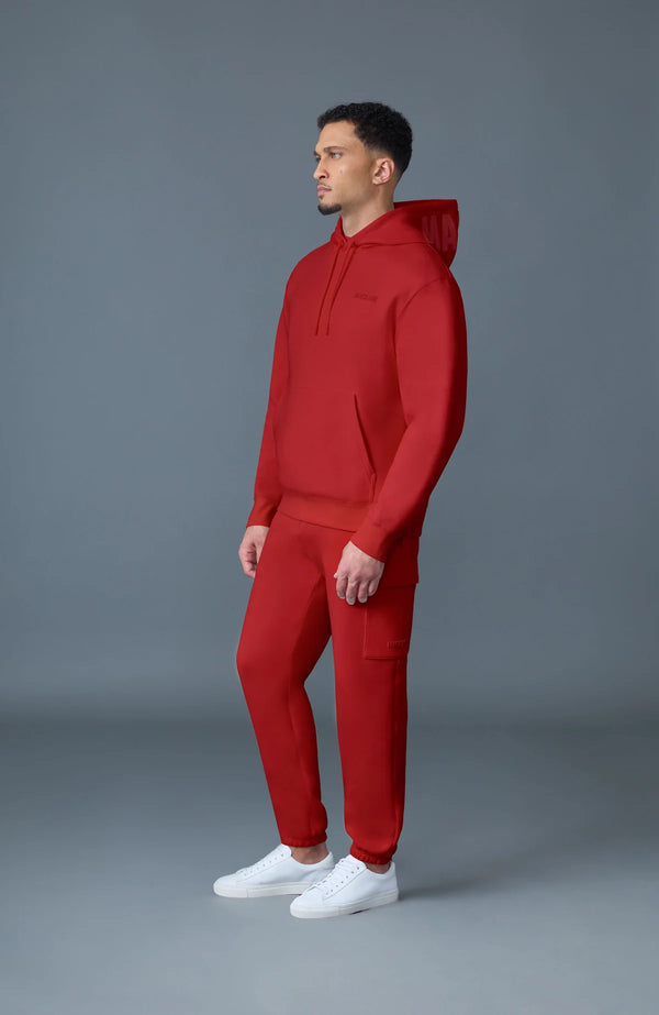 Kolton Double-Face Jersey Logo Hoodie Lava