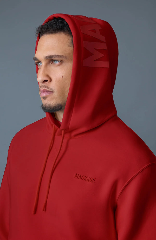 Kolton Double-Face Jersey Logo Hoodie Lava