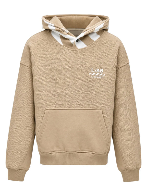 L/AB Off White Reverse Pullover Hoodie Cornstalk