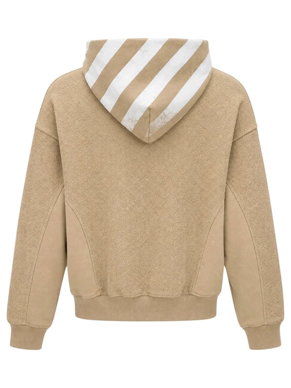 L/AB Off White Reverse Pullover Hoodie Cornstalk