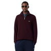 Lacoste Zip Up High Neck Interlock Sweatshirt Dark Burgundy