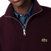 Lacoste Zip Up High Neck Interlock Sweatshirt Dark Burgundy