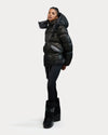 Megeve-RE Unisex 2-in-1 Relaxed Fit Puffer Jacket Vegan Leather Black