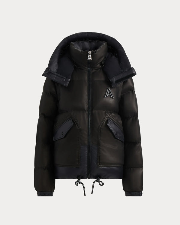 Megeve-RE Unisex 2-in-1 Relaxed Fit Puffer Jacket Vegan Leather Black