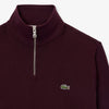 Lacoste Zip Up High Neck Interlock Sweatshirt Dark Burgundy