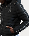 Uriage Lightweight Bomber Puffer Jacket Removable Hood Black