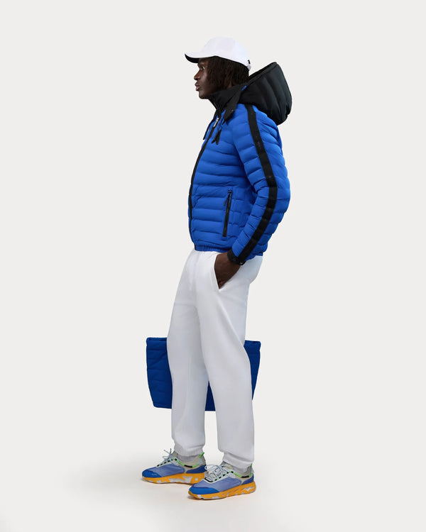 Uriage Lightweight Bomber Puffer Jacket Removable Hood Cobalt Blue