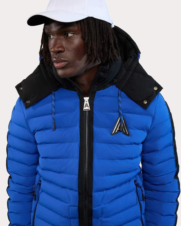 Uriage Lightweight Bomber Puffer Jacket Removable Hood Cobalt Blue